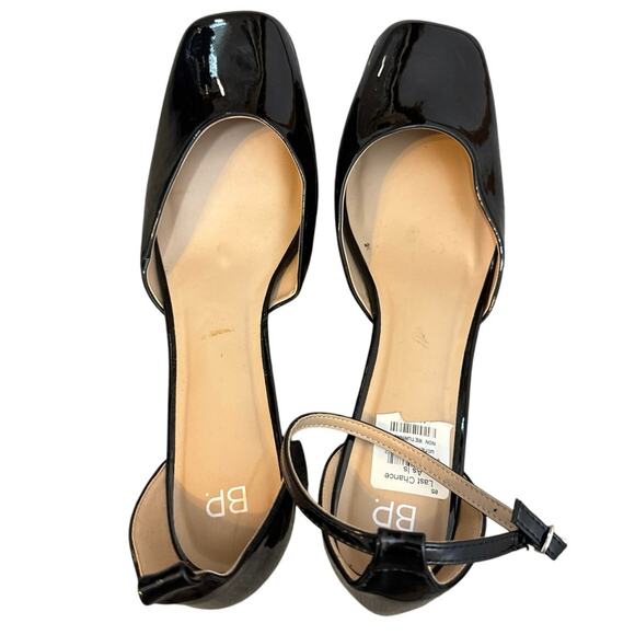 BP Men's Size 13/ Women's 15 Black Square Toe Heeled Pumps Heels - Picture 5 of 8